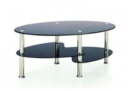 Modern Style Oval Glass Coffee Table